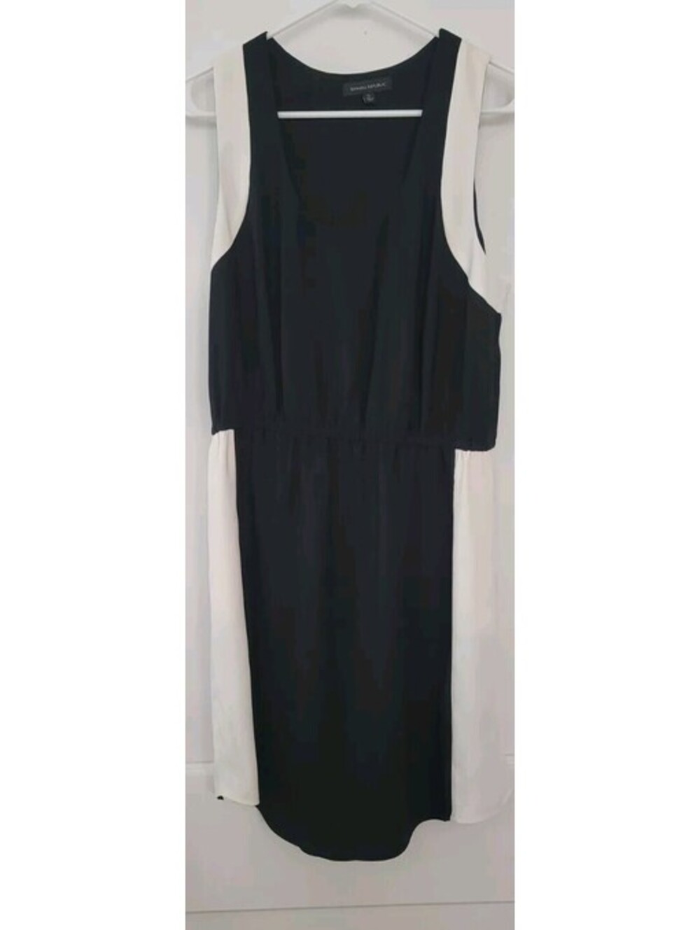 Banana Republic Dress Pockets 12 Black & White Retro